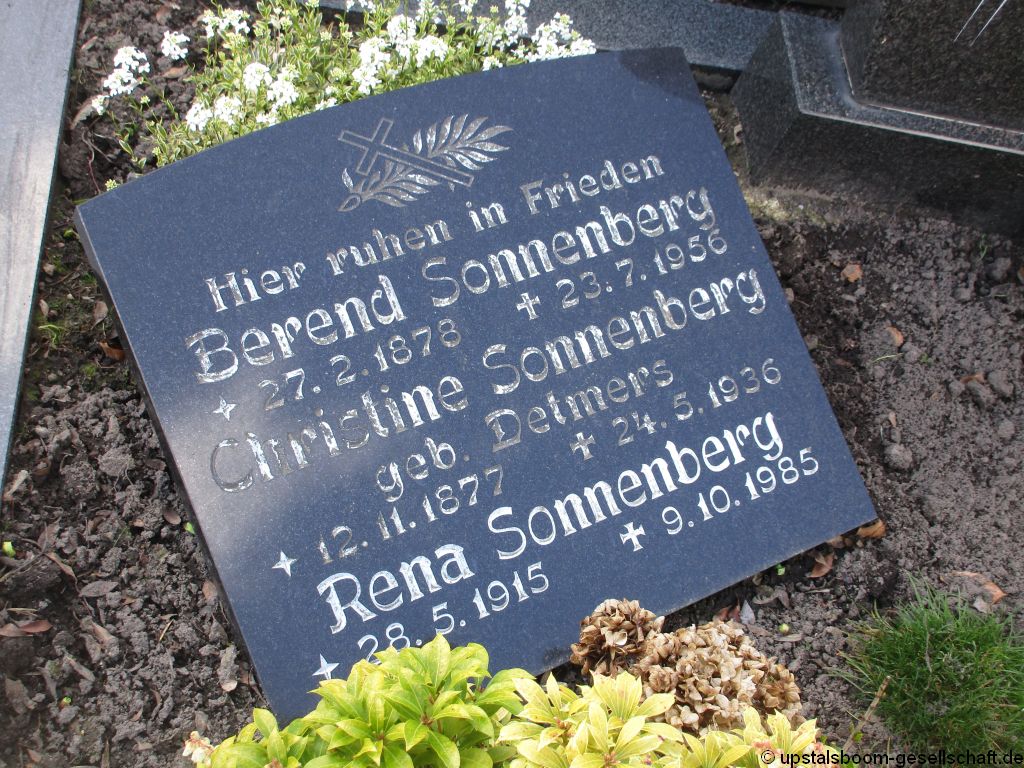 Grabstein Berend Sonnenberg 36 und Tochter Rena 190